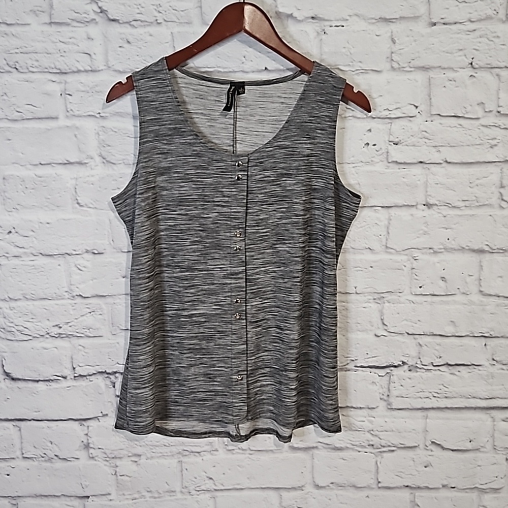 Susan Lawrence faux button up tank top